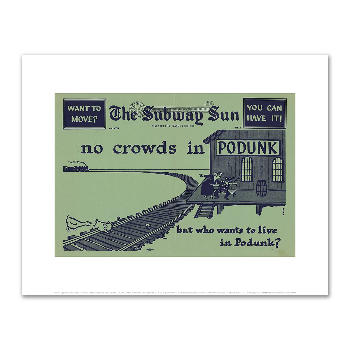 The Subway Sun, No Crowds in Podunk by Amelia Opdyke Jones
