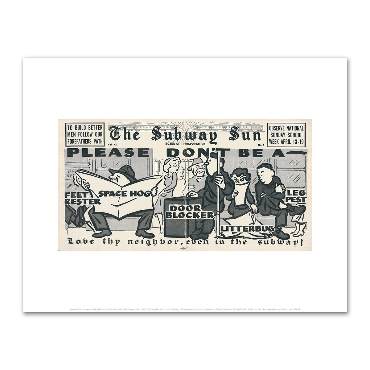 The Subway Sun, Love Thy Neighbor Even in the Subway by Amelia Opdyke Jones