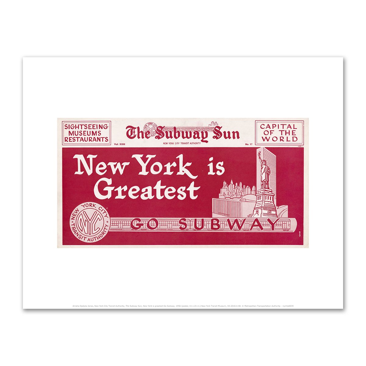 The Subway Sun, New York is greatest-Go Subway by Amelia Opdyke Jones