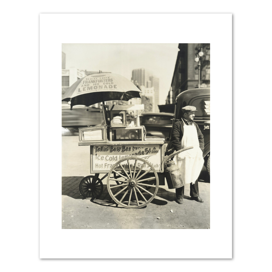 Hot Dog Stand, West St. and North Moore, Manhattan by Berenice Abbott