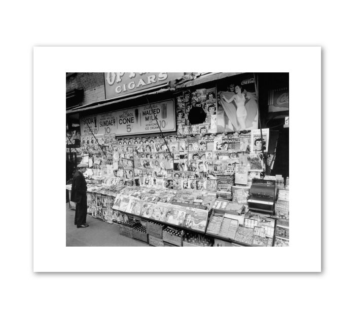 Newsstand, 32nd Street and Third Avenue, Manhattan by Berenice Abbott
