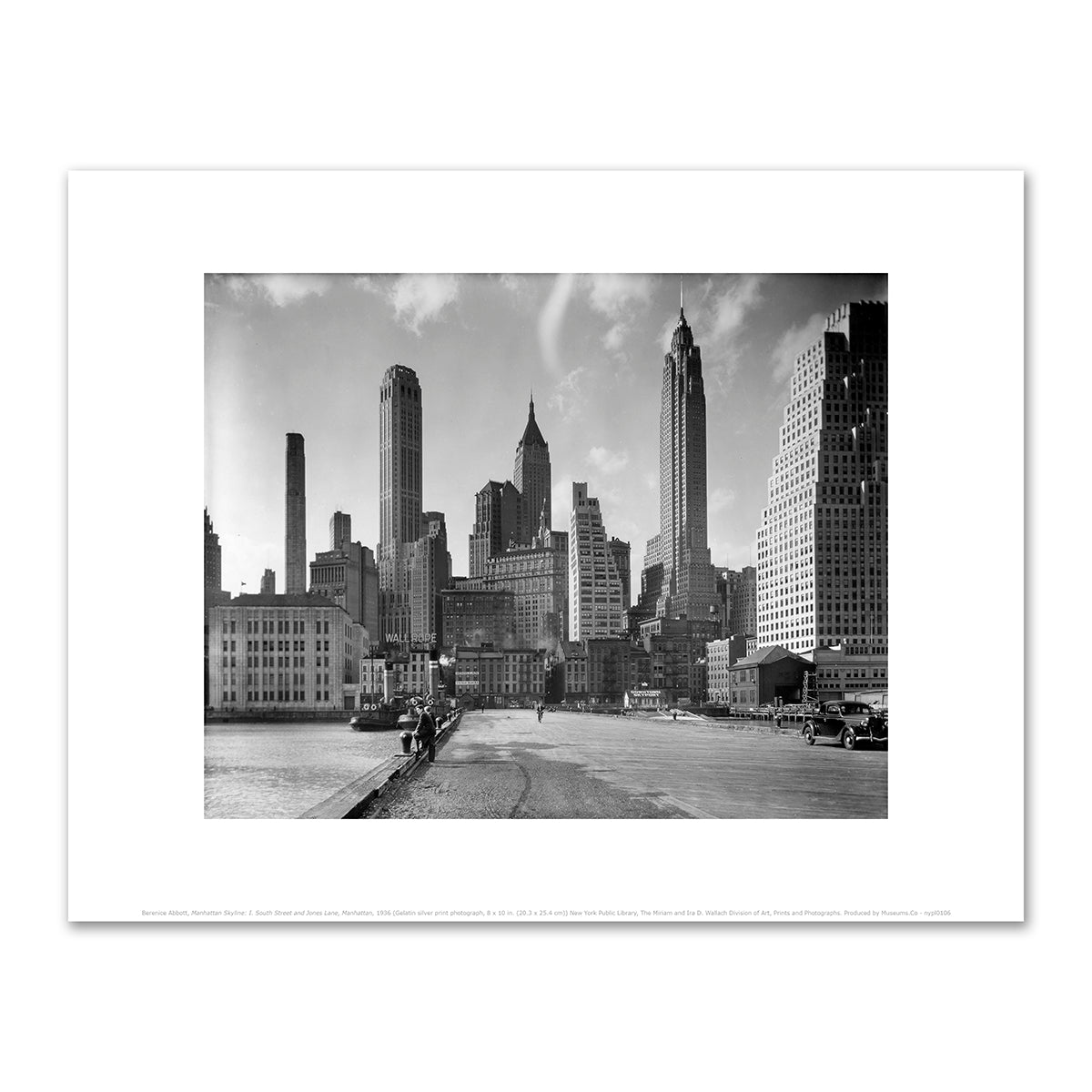 Manhattan Skyline: I. South Street and Jones Lane, Manhattan by Berenice Abbott