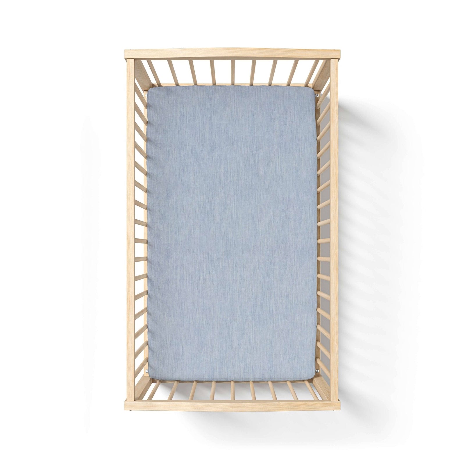Organic Crib Fitted Sheet - Natural Indigo