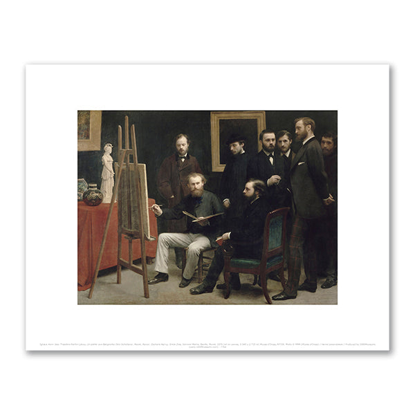 A Studio at Les Batignolles Otto Scholderer, Manet, Renoir, Zacharie Astruc, Emile Zola, Edmond Maitre, Bazille, Monet by Henri Fantin-Latour
