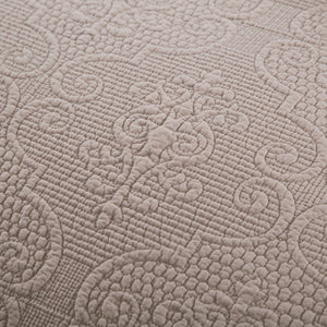 DaDa Bedding Taupe Beige Sand Dollar Floral Quilted Cotton Pillow Sham - 1-Piece  (JHW585)