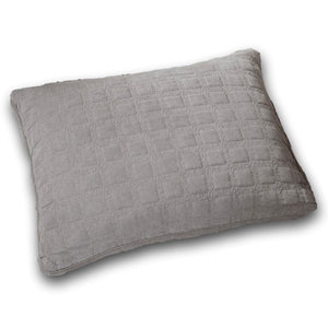 DaDa Bedding Corduroy Sherpa Backside Soft Grey Quilted Pillow Sham - 1-Piece (JHW858)