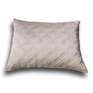 DaDa Bedding Taupe Grey Velvet Quilted King Pillow Sham - (JHW831)