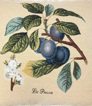 DaDa Bedding Set of 2-Pieces Sugar Plum Fruits Garden Tapestry Throw Pillow Covers w/ Inserts, 18" x 18"