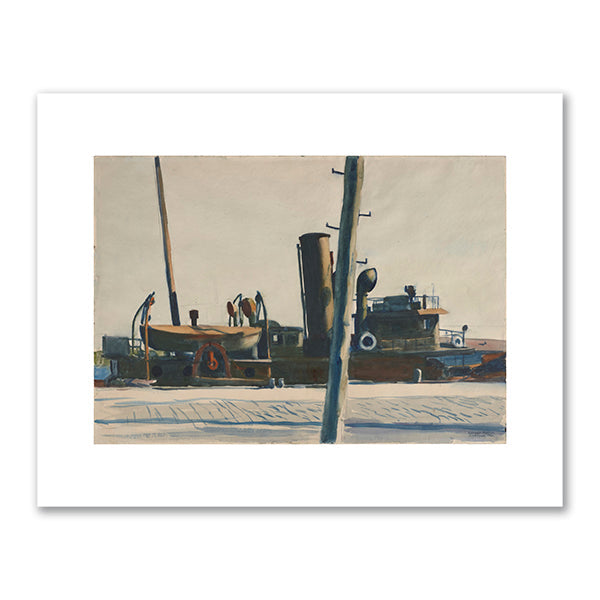 Trawler and Telegraph Pole by Edward Hopper