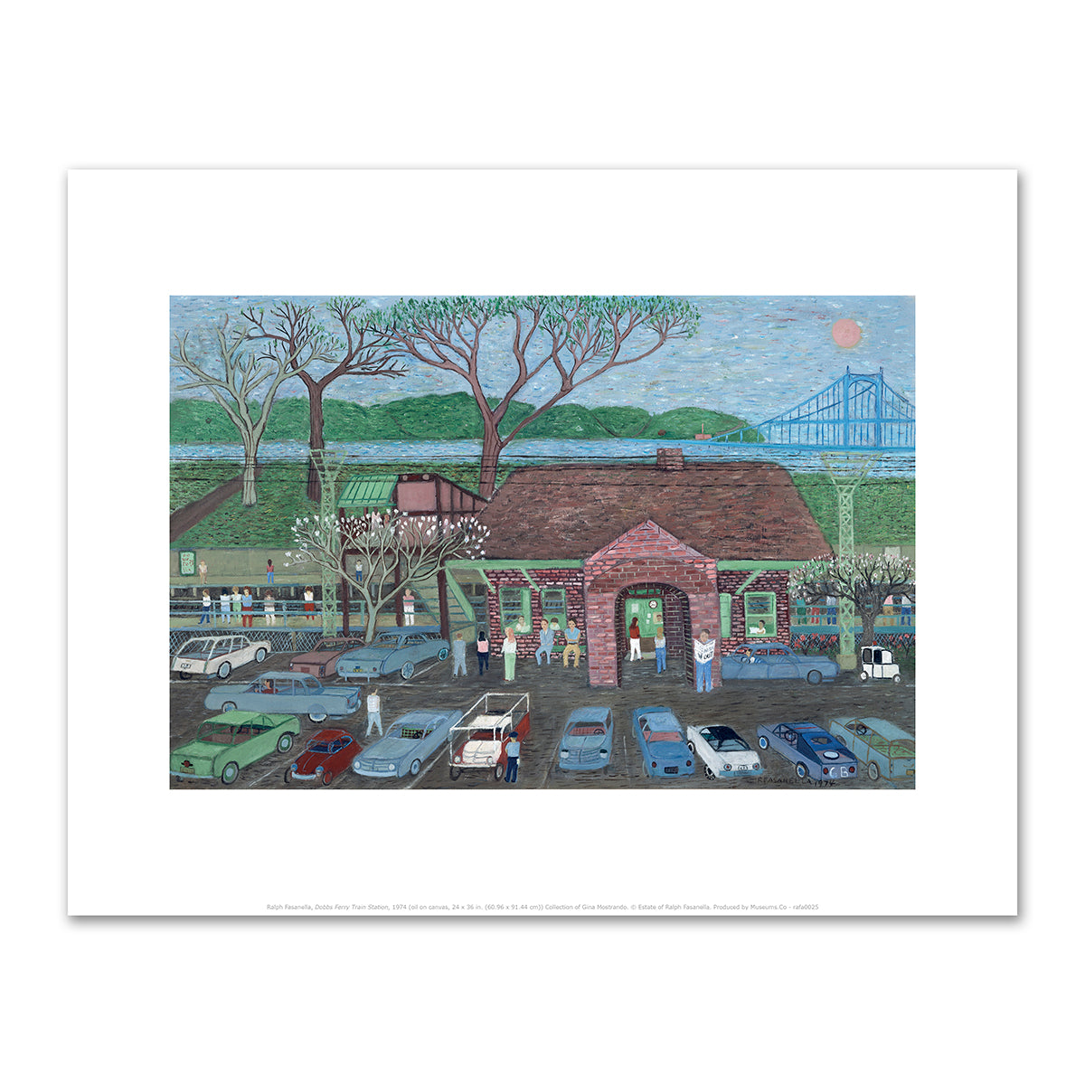 Dobbs Ferry Train Station by Ralph Fasanella