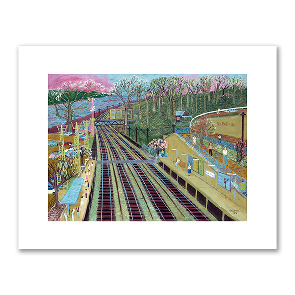 Dobbs Ferry - Railroad Tracks by Ralph Fasanella