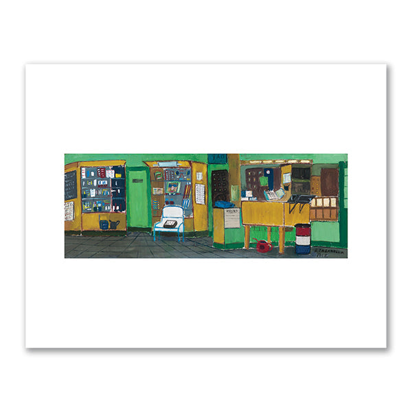 Happy and Bud's Gas Station by Ralph Fasanella