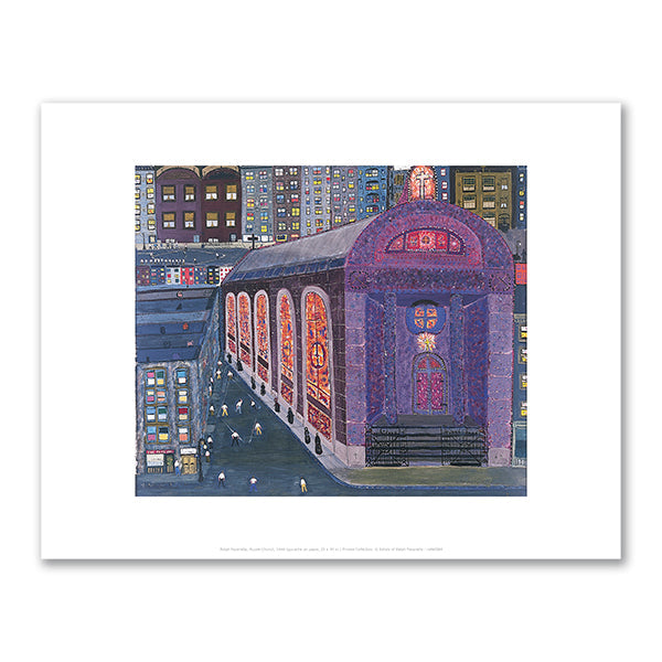 Purple Church by Ralph Fasanella