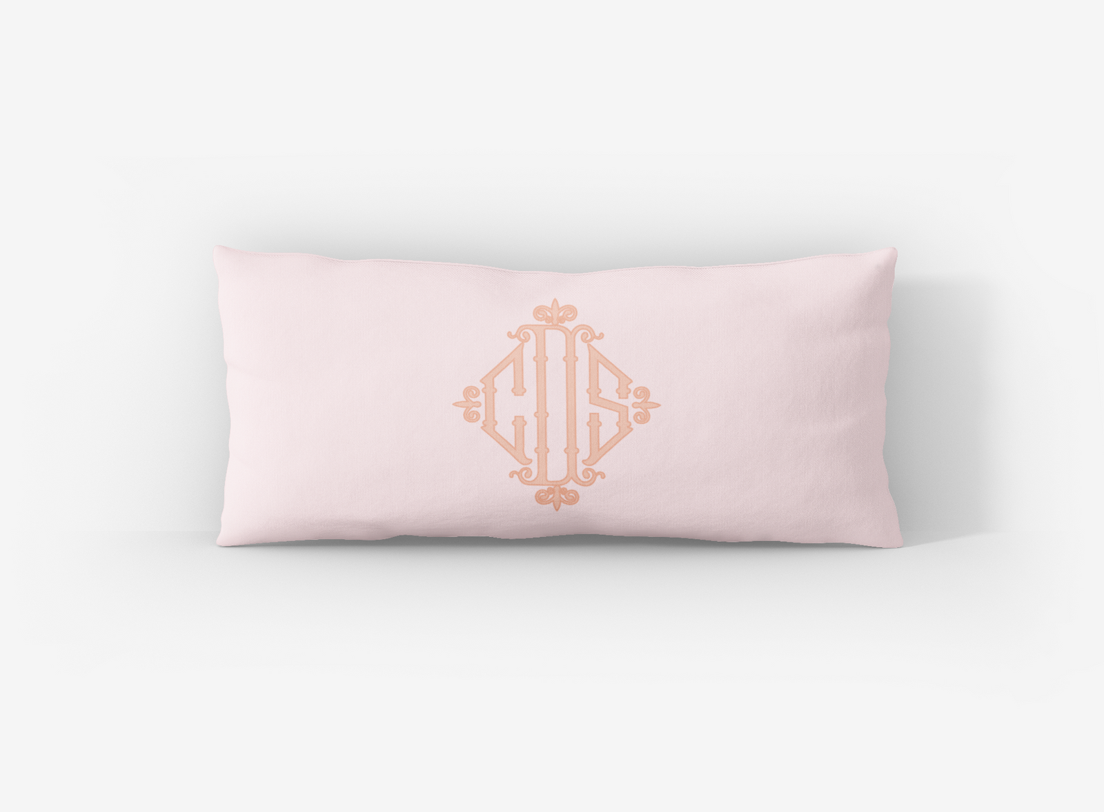 Solid Bamboo Monogram Lumbar Pillow Cover