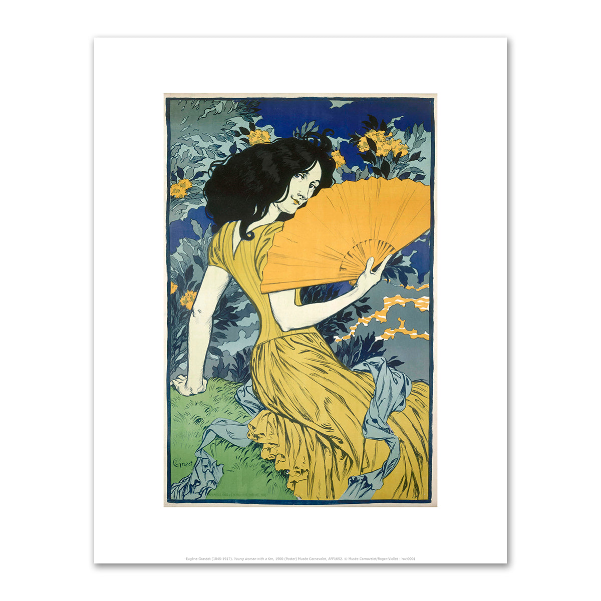 Young Woman with a Fan by EugÃ¨ne Grasset