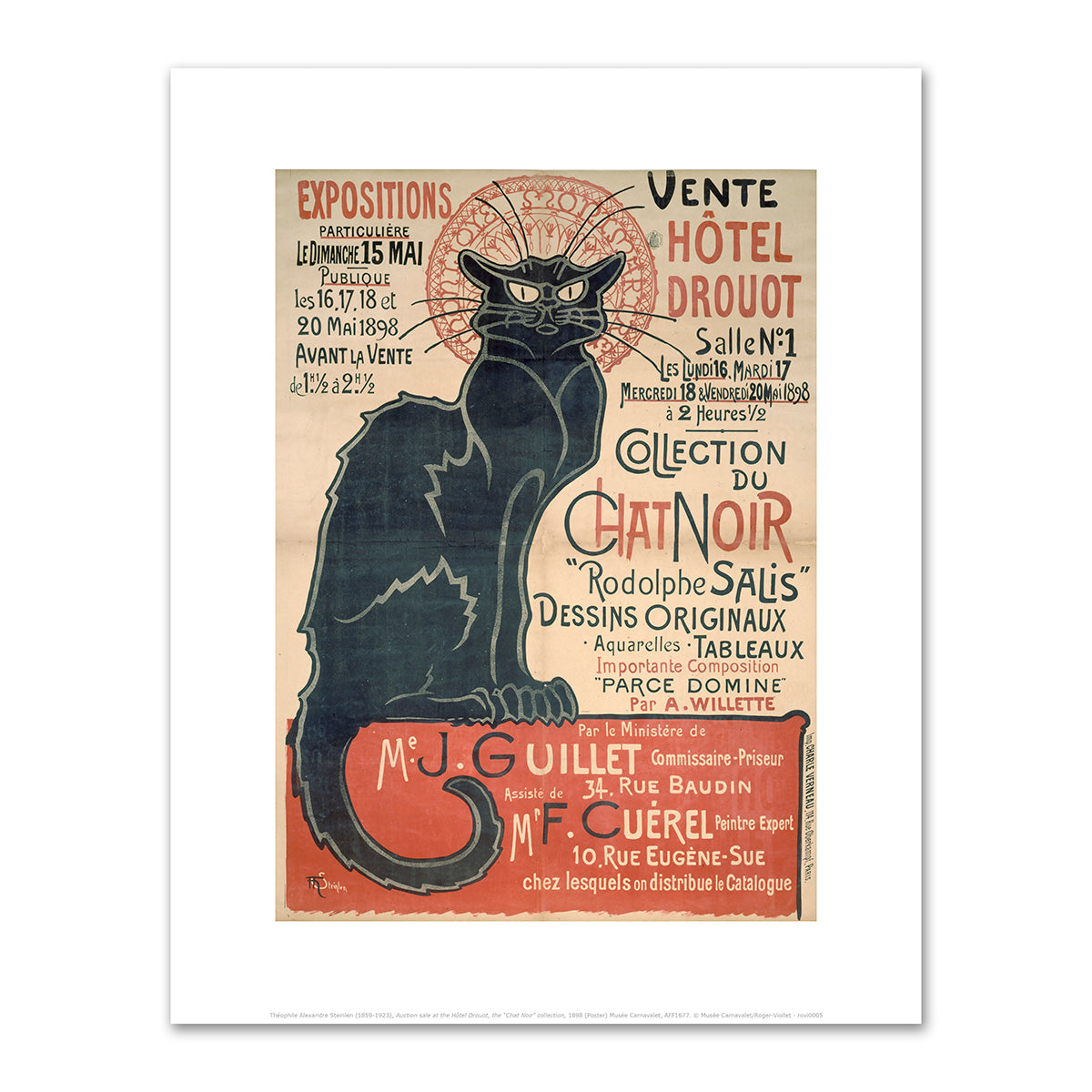 Auction sale at the HÃ´tel Drouot, the "Chat Noir" collection by ThÃ©ophile Alexandre Steinlen