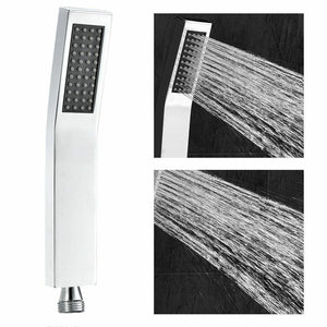 20'' or 24'' Ceiling-Mounted Chrome Rainfall Shower Faucet - Two-Way Functionality with Hand Shower & 3-Color LED System