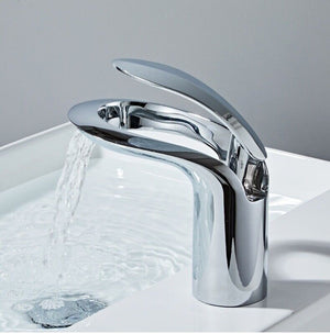 LunaMist Modern Single Handle Vessel Bathroom Faucet with Round Hollowing Design