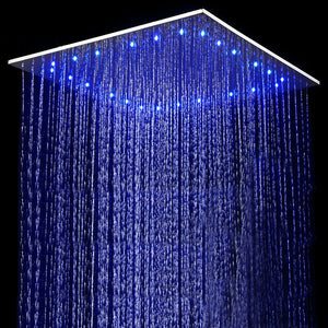 Chrome Ceiling-Mounted Rainfall Shower Head Two-Way Shower Faucet and Handle Sprayer Included