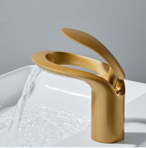 LunaMist Modern Single Handle Vessel Bathroom Faucet with Round Hollowing Design