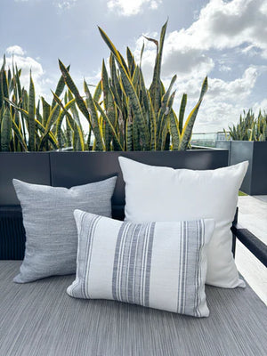 Seaside Smooth Grey Indoor Outdoor Pillow