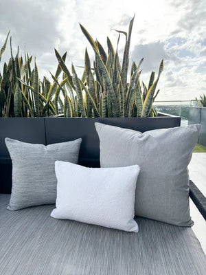 Seaside Smooth Grey Indoor Outdoor Pillow