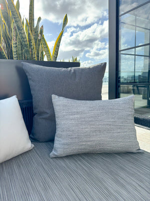 Seaside Smooth Grey Indoor Outdoor Pillow