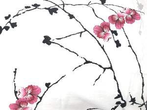 DaDa Bedding Floral Cherry Blossoms Red Purple Fitted Sheet & Pillow Cases Set (FTS8318)