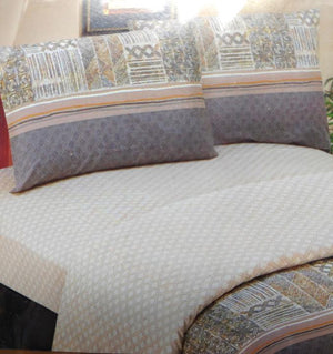 DaDa Bedding Geometric Striped Multi-Color Flat Sheet & Pillow Cases Set (FS8279)