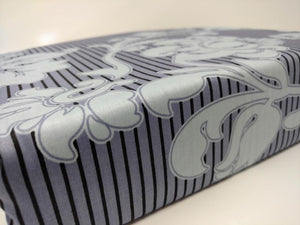 DaDa Bedding Navy Blue Floral Striped Fitted + Flat Sheets & Pillow Cases Set (FSFS8153)