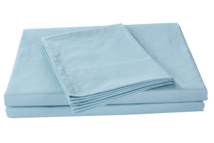 DaDa Bedding Soothing SeaFoam Sky Blue Cotton Fitted Bed Sheet w/Pillow Cases (JHW604)
