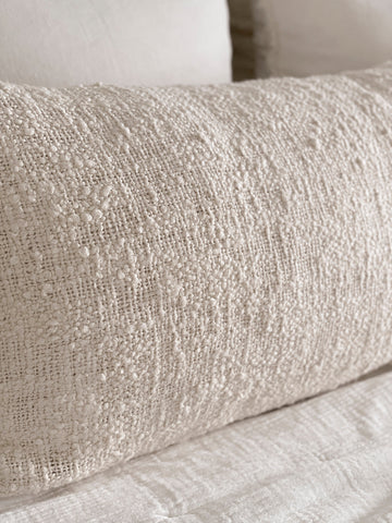 Cozy Cotton Beige Boucle Body Pillow