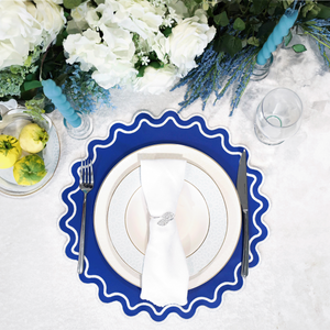SOLACE BLUE FAUX LEATHER PLACEMAT (Set Of 4)