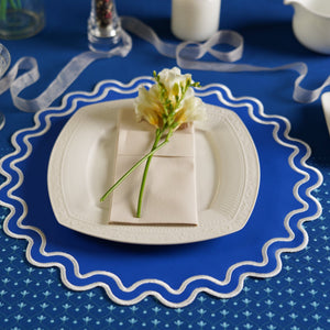 SOLACE BLUE FAUX LEATHER PLACEMAT (Set Of 4)
