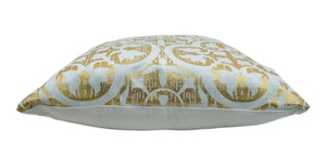 Square Geometric Printed Modern Contemporary Accent Gold and White Pillow Cover | PL08