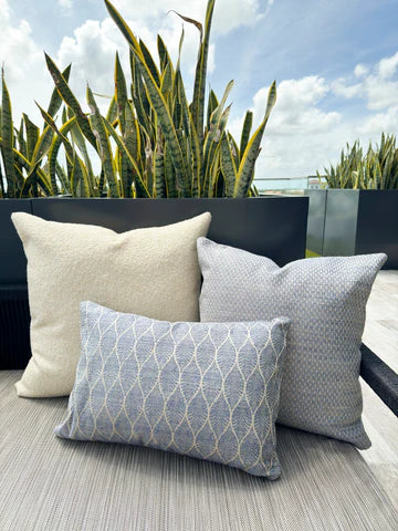 Summer Flora Indigo Indoor Outdoor Pillow