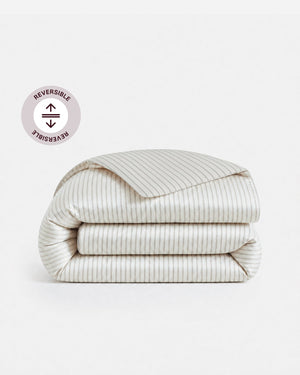 Perla Reversible Cotton Sateen Duvet Cover
