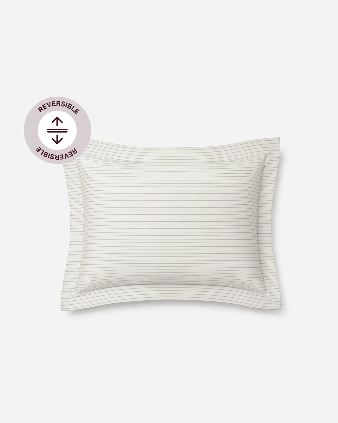 Perla Reversible Cotton Sateen Sham Set - White - Cloud Grey / Standard