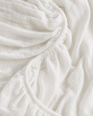 Salvia Reversible Cotton Mist Fitted Sheet Set