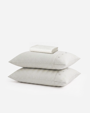 Salvia Reversible Cotton Mist Fitted Sheet Set