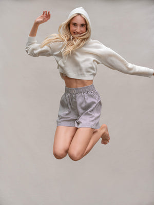 Silky Lyocell Striped Boxer Shorts