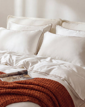 Bamboo Viscose Luxe Sham Set with Piping