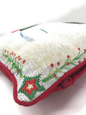 DaDa Bedding Set of 8 Pieces Magical Snowman Holiday Table Tapestry - 4 Placemats, 2 Table Runners, 2 Throw Pillow Covers (9733)