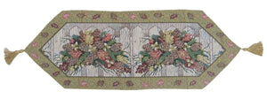 DaDa Bedding Rustic Floral Bouquet Lights Holiday Tapestry Dining Table Runner (6068)