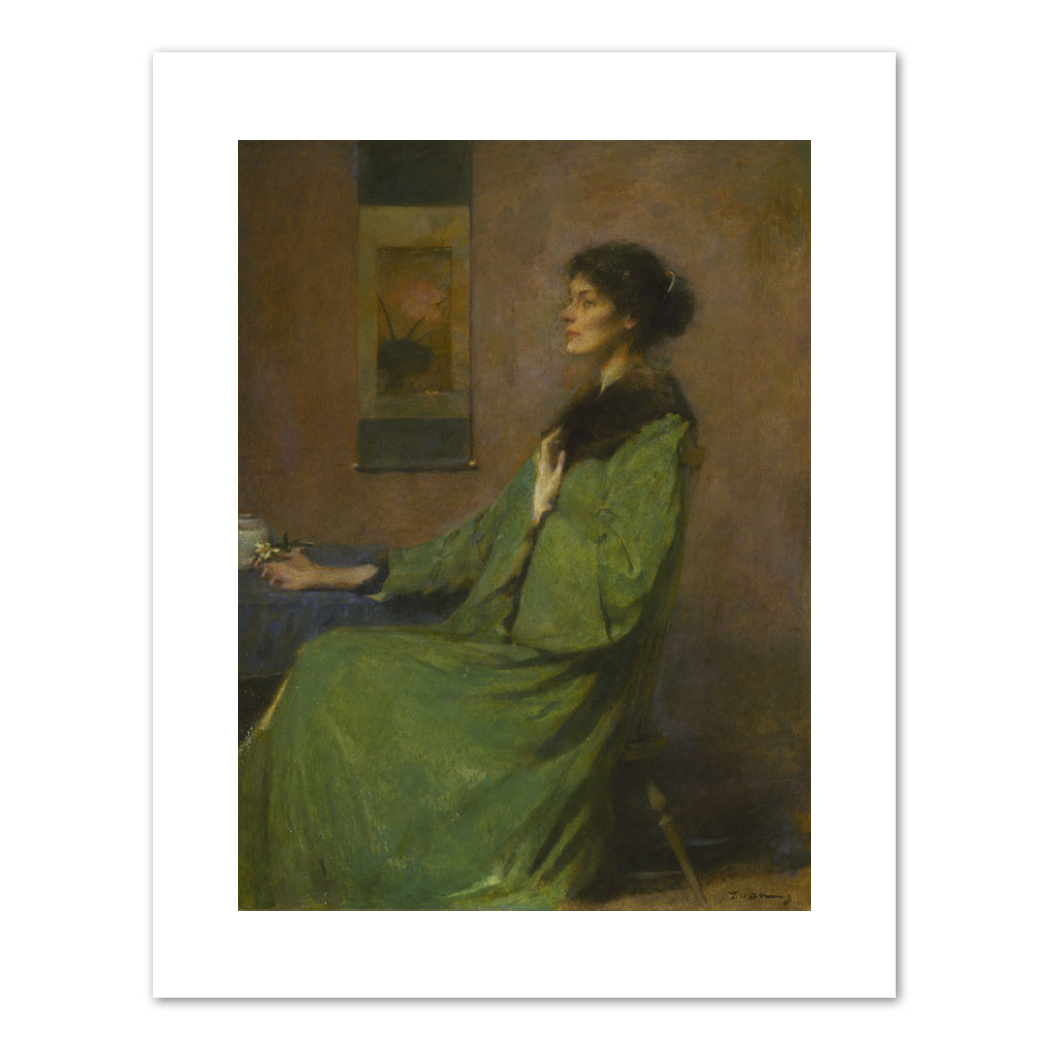 Portrait of a Lady Holding a Rose by Thomas Wilmer Dewing