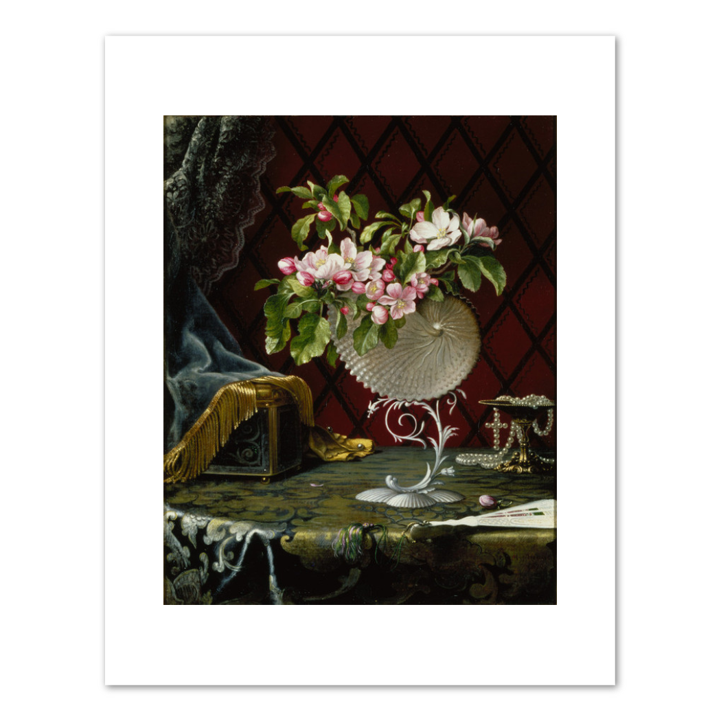 Still Life with Apple Blossoms in a Nautilus Shell by Martin Johnson Heade