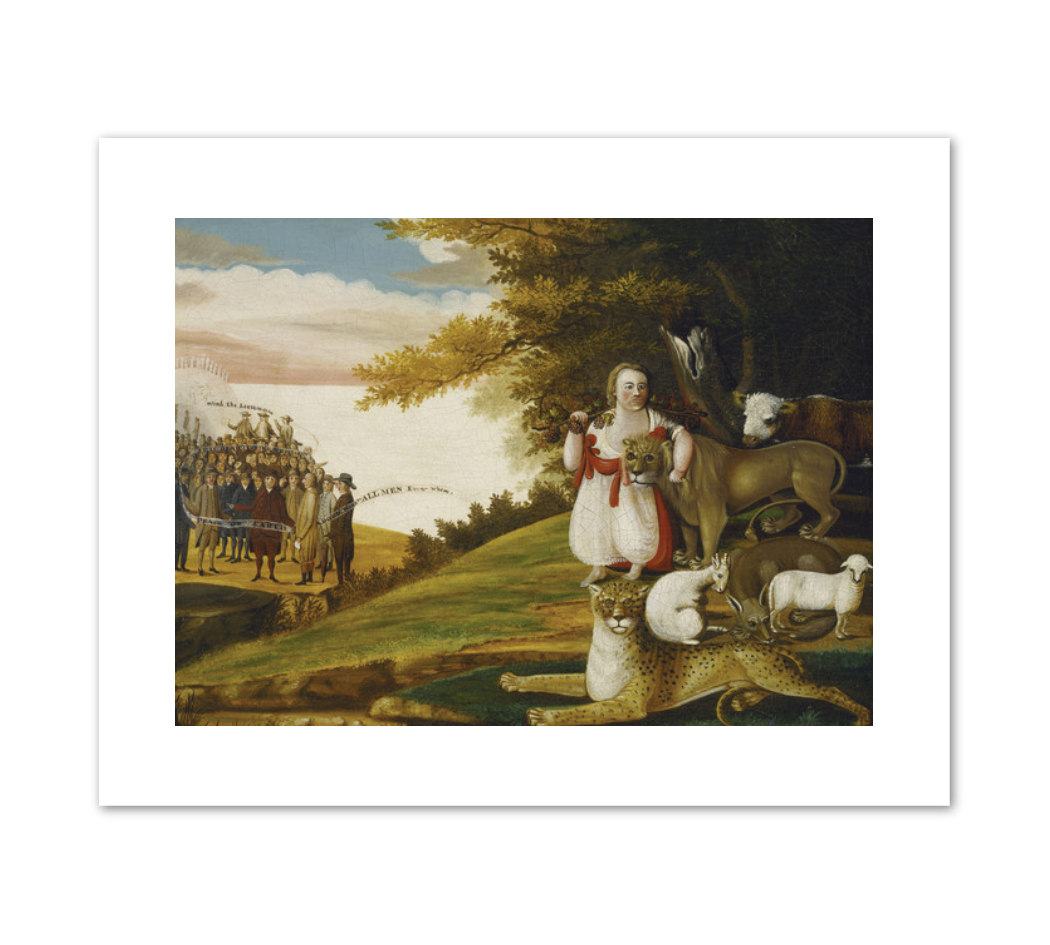 A Peaceable Kingdom with Quakers Bearing Banners by Edward Hicks