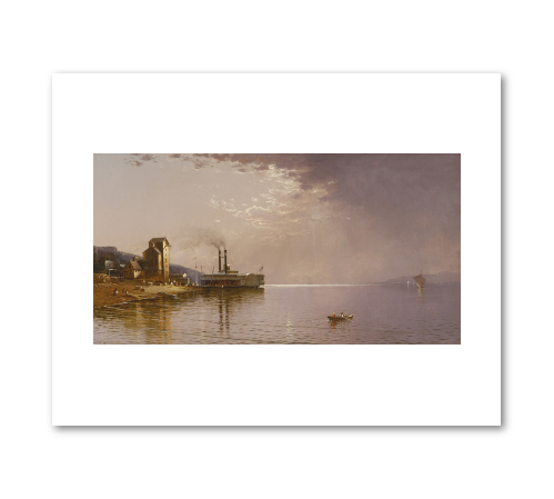 The Sidewheeler "The City of St. Paul" on the Mississippi River, Dubuque, Iowa by Alfred Thompson Bricher