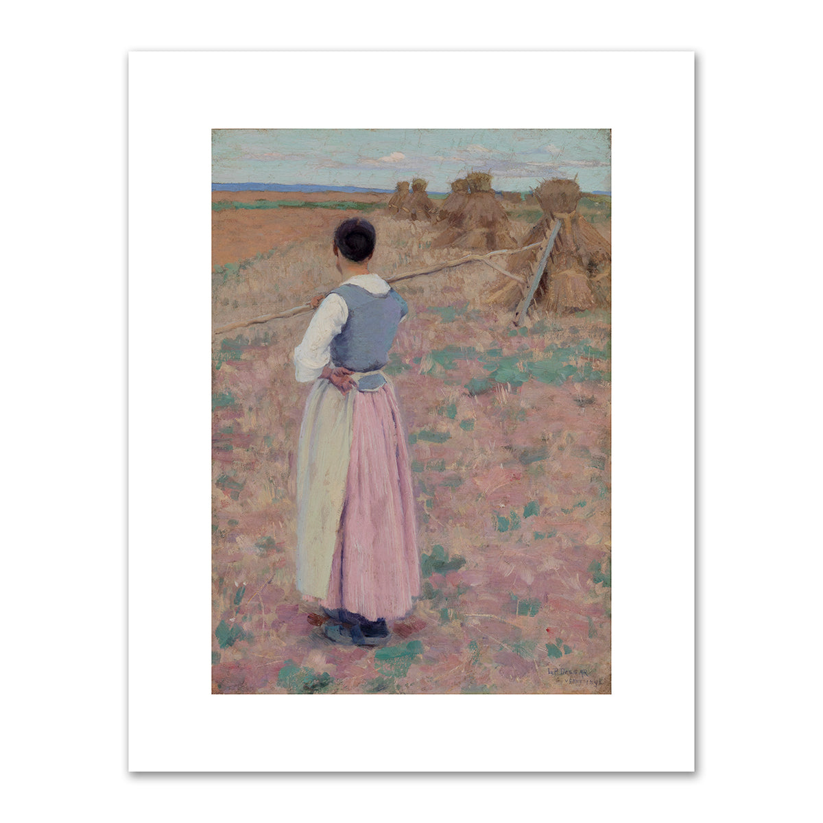 Peasant Woman and Haystacks, Giverny by Louis Paul Dessar