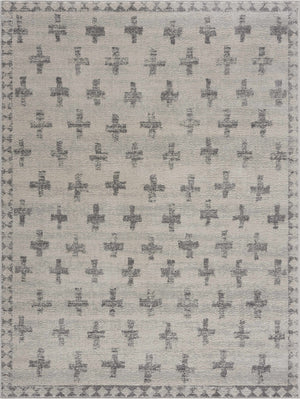 Tigris Swiss Cross Ivory & Gray 2322 Runner Rug